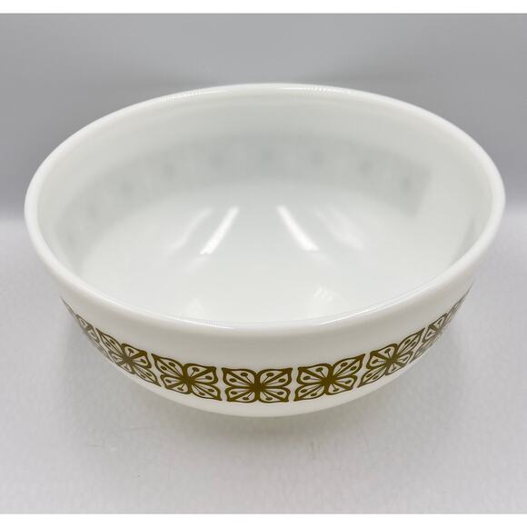 Vintage PYREX 404 Verde Autumn Floral Glass Mixing Bowl 4 Qt - Picture 2 of 7